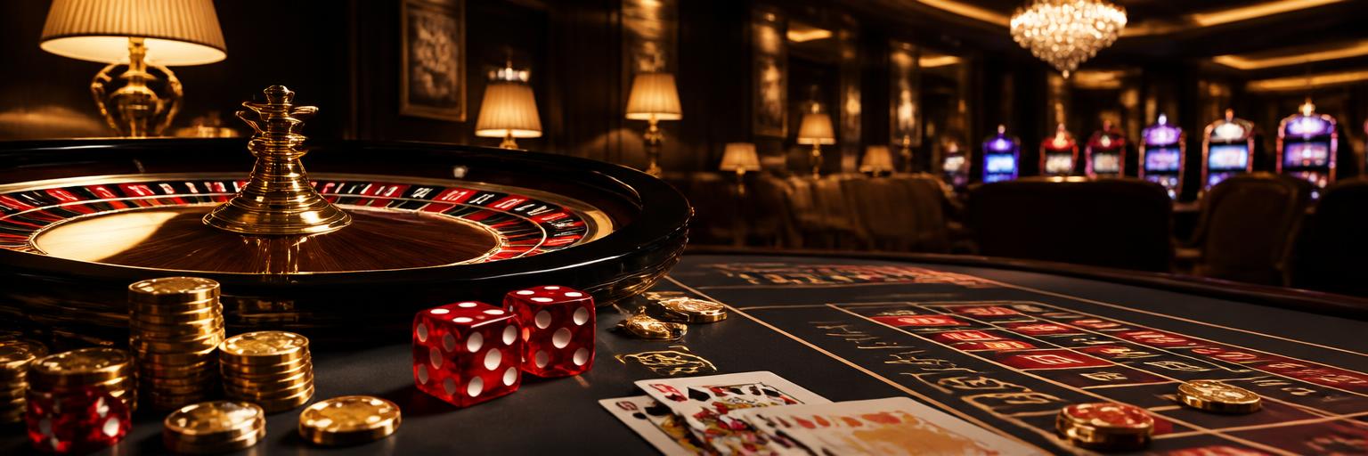 Jetons et dés de casino en lumière néon